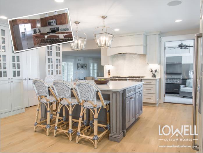 before and after kitchen remodel by lowell custom homes