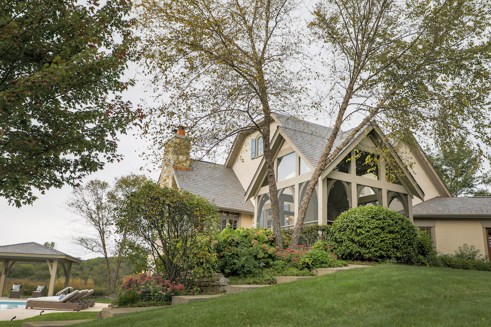 Lowell Custom Homes screened in porch exterior