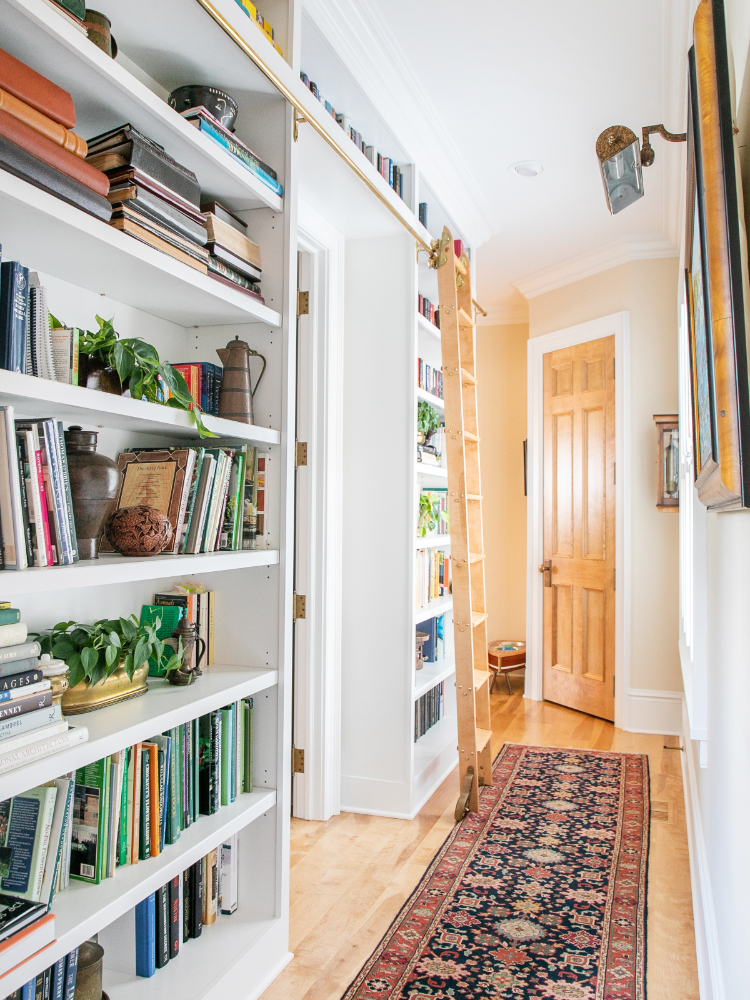 cozy home library wall