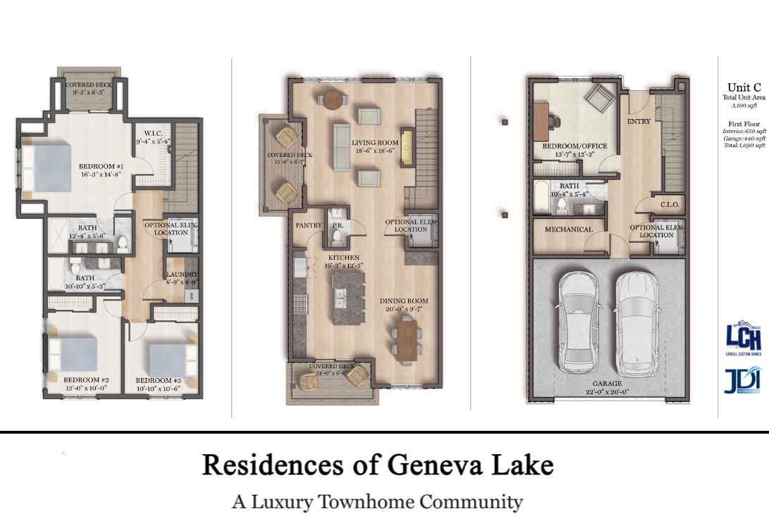 RGL floorplan unit C Lowell Custom Homes